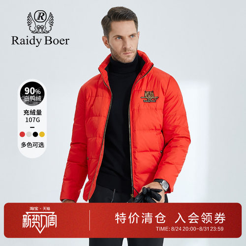雷迪波尔休闲立领白鸭绒羽绒服男