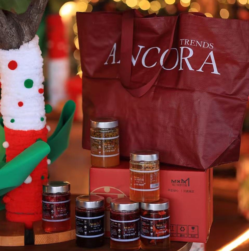 蜜小蜜家的新年定制果蜜礼箱410g/瓶六瓶套百香果玫瑰醋树莓蜂蜜