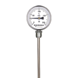 双金属温度计wss411加长探杆工业管道指针温度计径向轴向锅炉水温