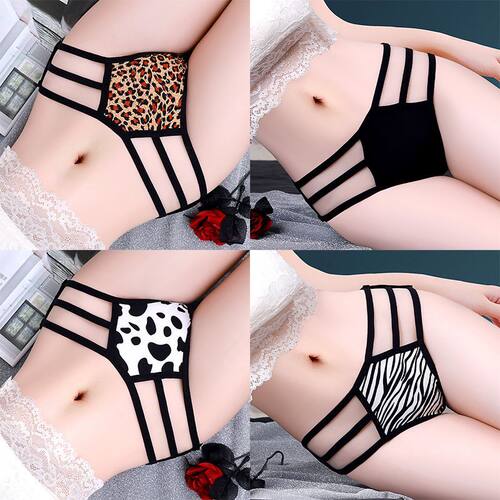 豹纹内裤女2025新款春夏季性感纯欲冰丝法式御姐风大码女生三角裤
