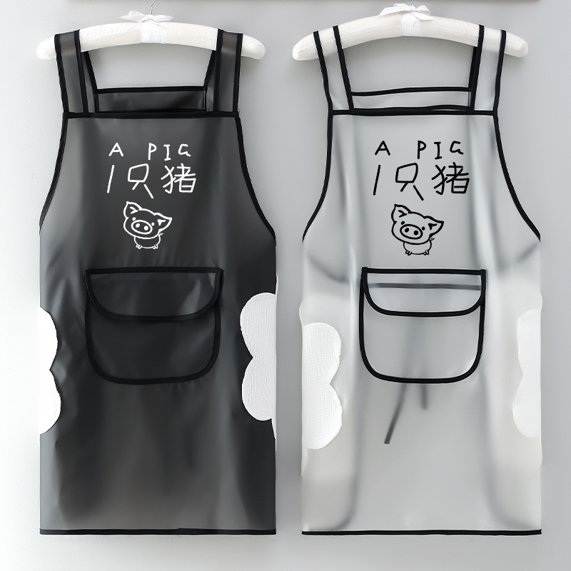 免费定制防水防油围裙TPU半透明围腰家用做饭洗衣男女工作服水产