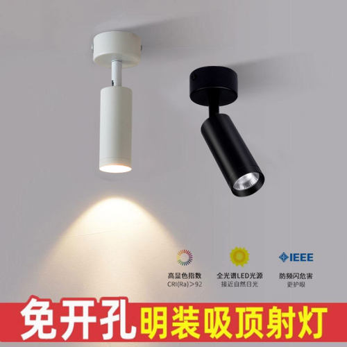 万向可调明装射灯7W聚光吸顶灯