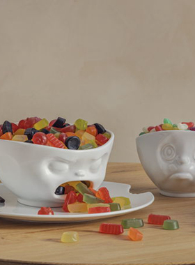 TASSEN表情碗 德国原装进口 陶瓷创意可爱个性卡通3D陶瓷碗500ml