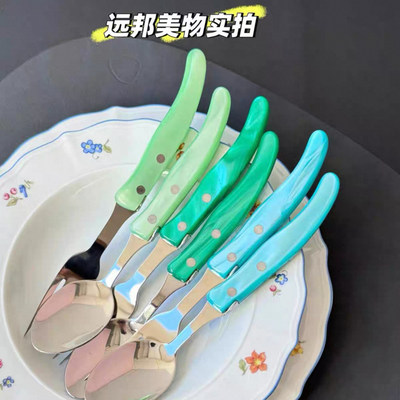 法国进口Claude dozorme狼头不锈钢牛排刀叉树脂西餐餐具家用汤勺