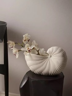 新款 Living陶瓷贝壳花瓶摆件桌面鲜花插花创意花瓶 丹麦进口Ferm