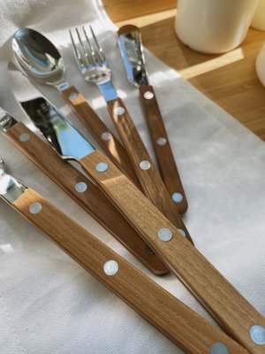 新款法国进口SabreParis刀叉柚木刀叉勺三件套西餐具套装家用