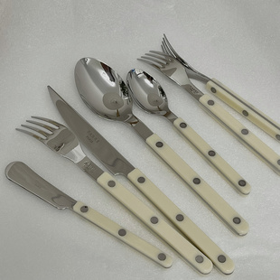 现货 Sabre Paris 乳白色刀叉 西餐具套装法国原装进口刀叉勺餐具