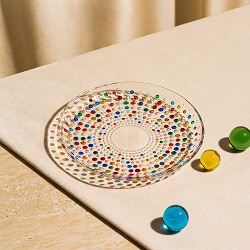 新款 意大利原产ZECCHIN彩色波点碟子水果盘甜品点心盘直径18厘米,餐饮具,餐用托盘,淘宝优惠券,粉丝福利购,淘宝优惠卷