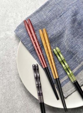 石田ISHIDA筷子 日本原装进口传统和风系列原木防滑筷五角筷 23cm