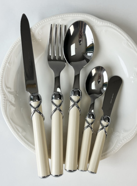 新款意大利进口 Rivadossi刀叉勺黑白英伦风不锈钢刀叉勺餐具家用