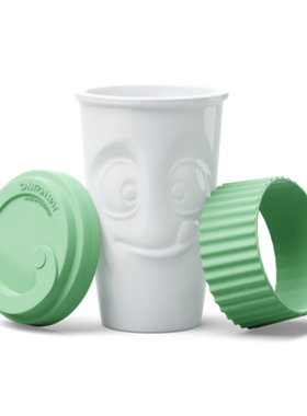 新款 德国进口fiftyeight tassen表情杯带盖创意可爱杯子礼盒套装