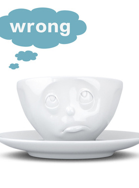 德国tassen表情杯 TASSEN表情碗 陶瓷杯卡通杯咖啡杯200ml委屈