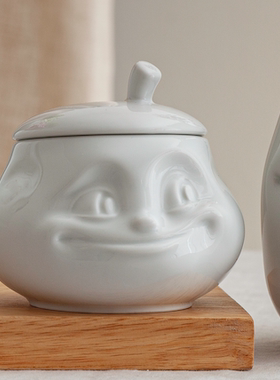 德国原产Fiftyeight  tassen表情碗陶瓷卡通糖罐盐罐送礼物女礼盒