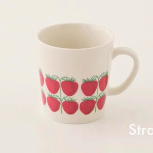 限定芬兰进口 日本限定Arabia草莓限定马克杯北欧陶瓷杯餐具盘碗