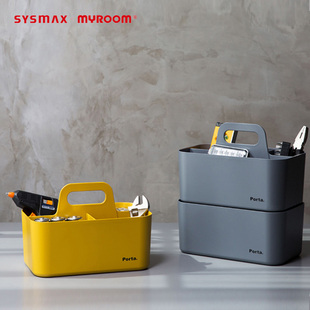 现货 韩国SYSMAX Porta桌面多功能收纳盒化妆品洗手间多格储物盒