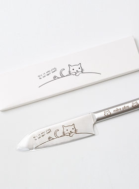 日本Mere Pere三德刀 猫咪菜刀日本 猫咪小三德 猫咪图案水果刀