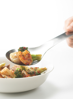 日本进口YOSHIKAWA EATOCO系列 Suqu不锈钢可挂式汤勺分餐勺23cm