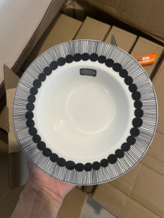 新款 芬兰进口marimekko城市花园马克杯盘子黑白圆点餐碗北欧餐具