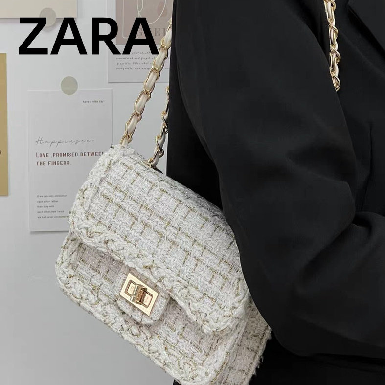 ZARAHOME女包2025新款小方包百搭小众款呢子包单肩斜挎腋下包包