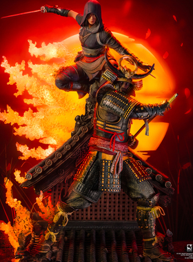 『现货不包邮』PureArts《刺客信条·影》奈绪江弥助1/4 发光雕像