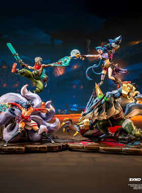 『预售不包邮』2XKO 金克丝 & 沃里克 VS 阿狸 & 艾克 1/10 雕像