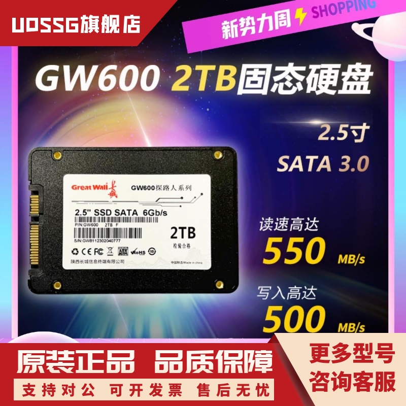 长城512G固态硬盘256G 2T 1T台式机笔记本电脑120g固态硬盘