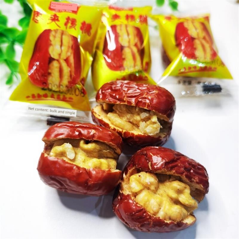 *亿福鑫枣夹核桃仁红枣独立包装休闲网红零食干果蜜饯办公室零食/