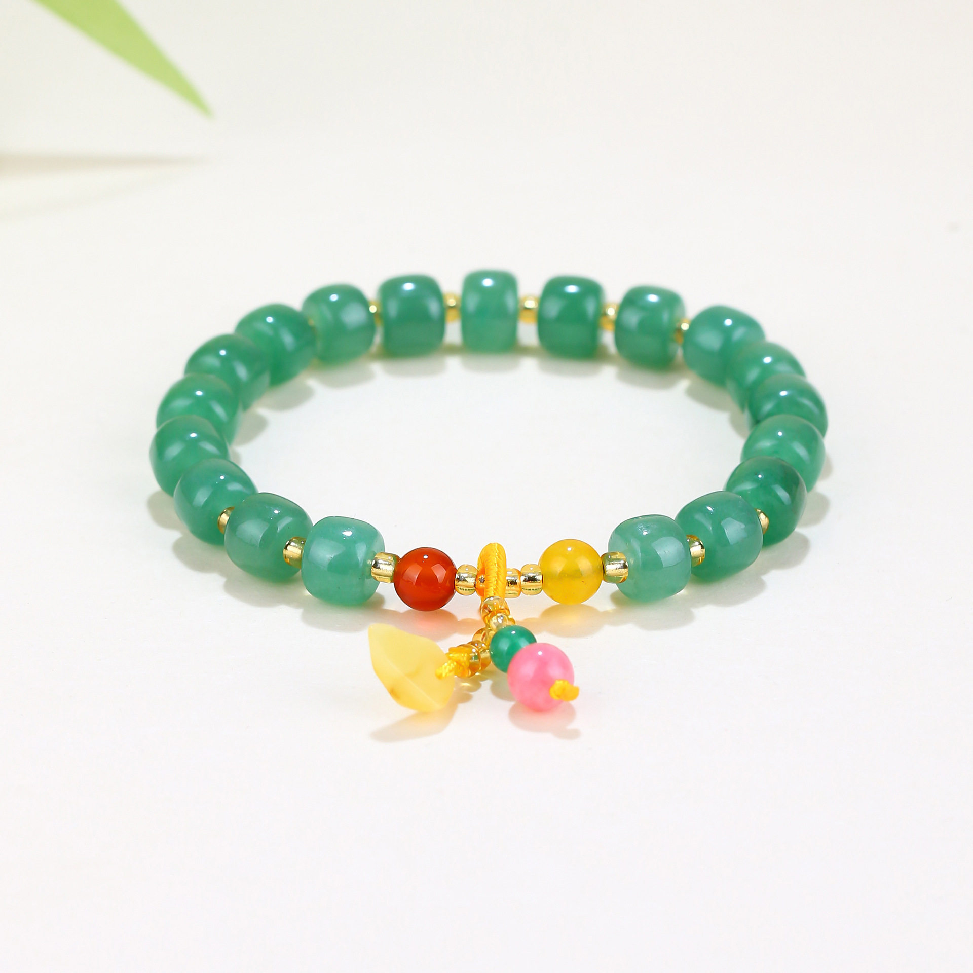 外贸热采天然东陵玉桶珠路路通手串玛瑙蜜蜡多宝幸运男女能量手链