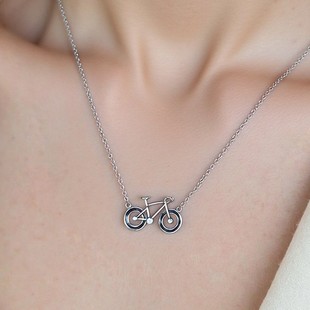 hiphop街头自行车项链女小众时尚设计感创意团队礼物运动风配饰
