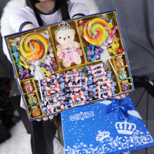 新年大白兔奶糖果礼盒多口味巧克力星空棒棒糖定制送女友生日礼物