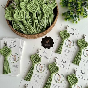 手工编织复古田园风波西米亚心形爱心包包挂饰钥匙挂件商务小礼品