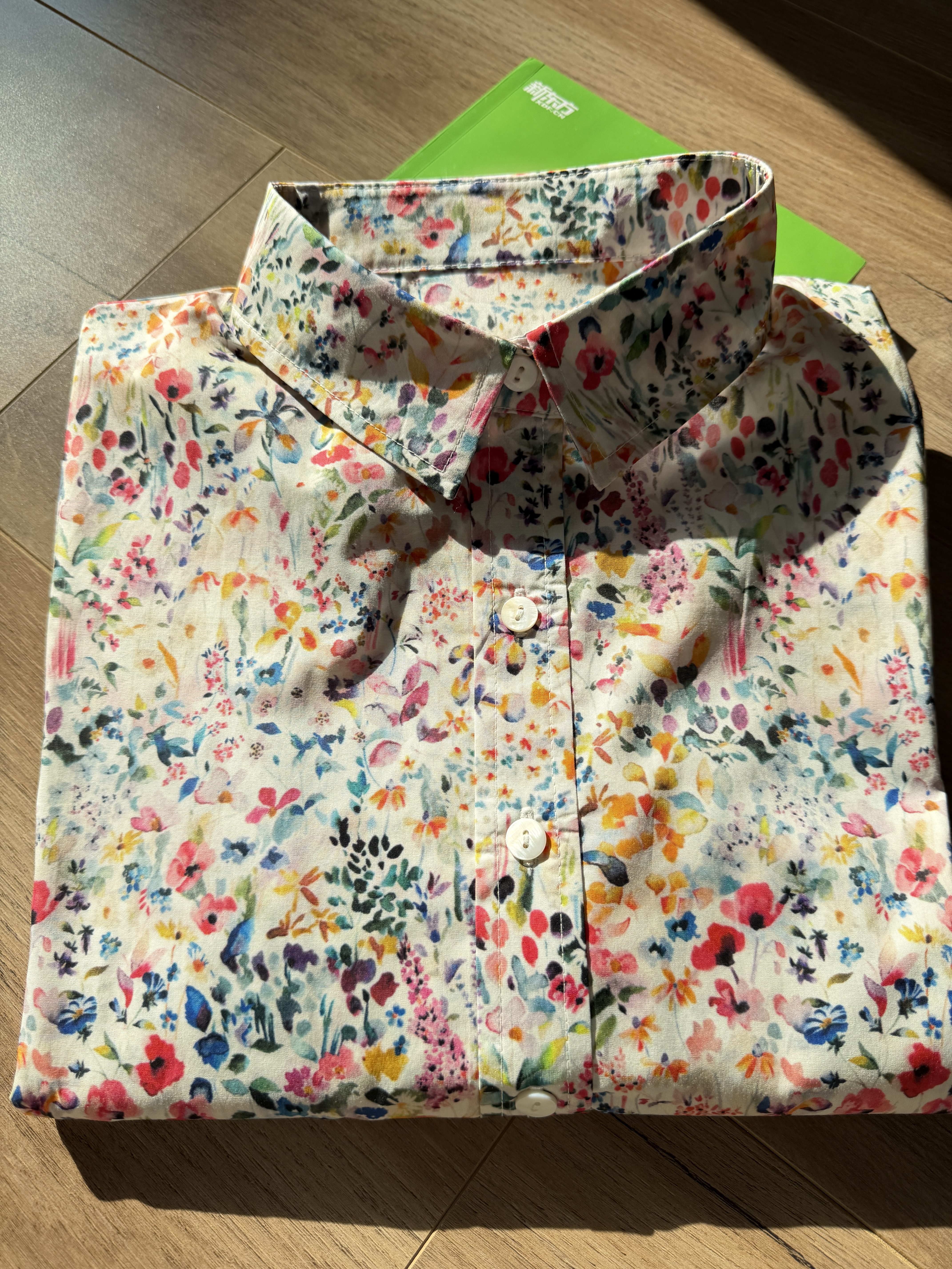 liberty平替面料野花长袖衬衫女士通勤春夏碎花防晒上衣
