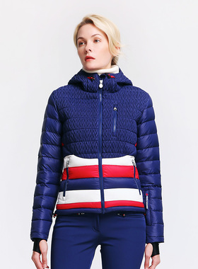 PERFECT MOMENT女士彩虹滑雪服白鹅绒防泼水保暖户外双板运动外套