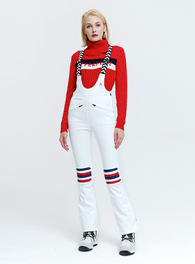 PERFECT MOMENT女士户外时尚防水加绒护膝显瘦背带双板滑雪裤