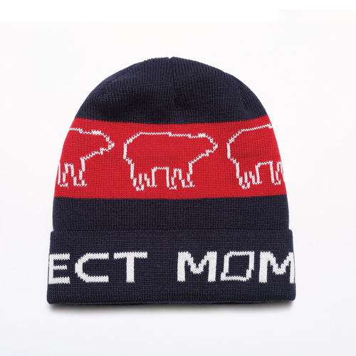PM滑雪冷帽男女美利奴羊毛保暖字母卡通图案潮搭针织帽