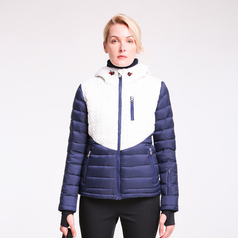 PERFECT MOMENT户外女士滑雪服白鹅绒防水防风保暖修身轻羽绒服