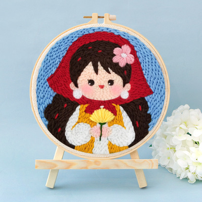 毛线戳戳绣材料戳画毛线绣儿童手工套件刺绣绣花料包