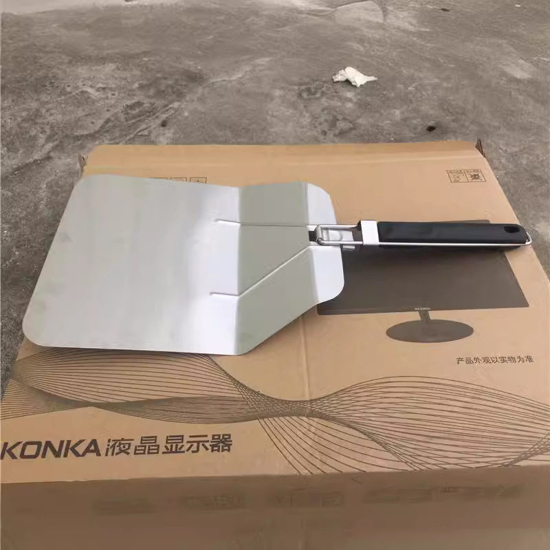 厂家直销不锈钢披萨铲子塑料手柄方圆形可折叠蛋糕转移移动铲