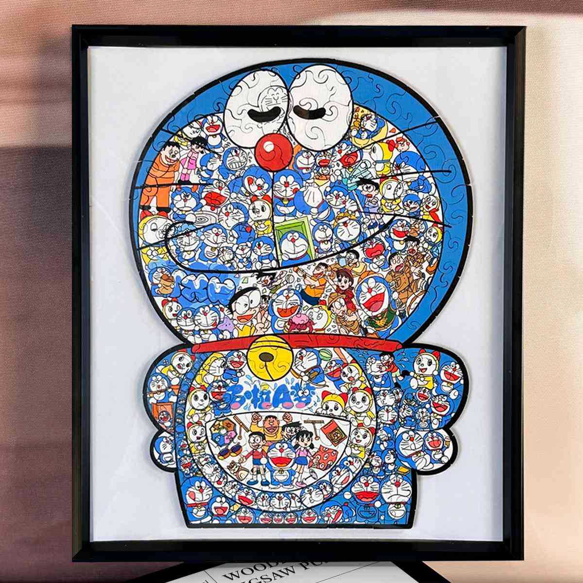 哆啦a梦拼图异形木质积木puzzle