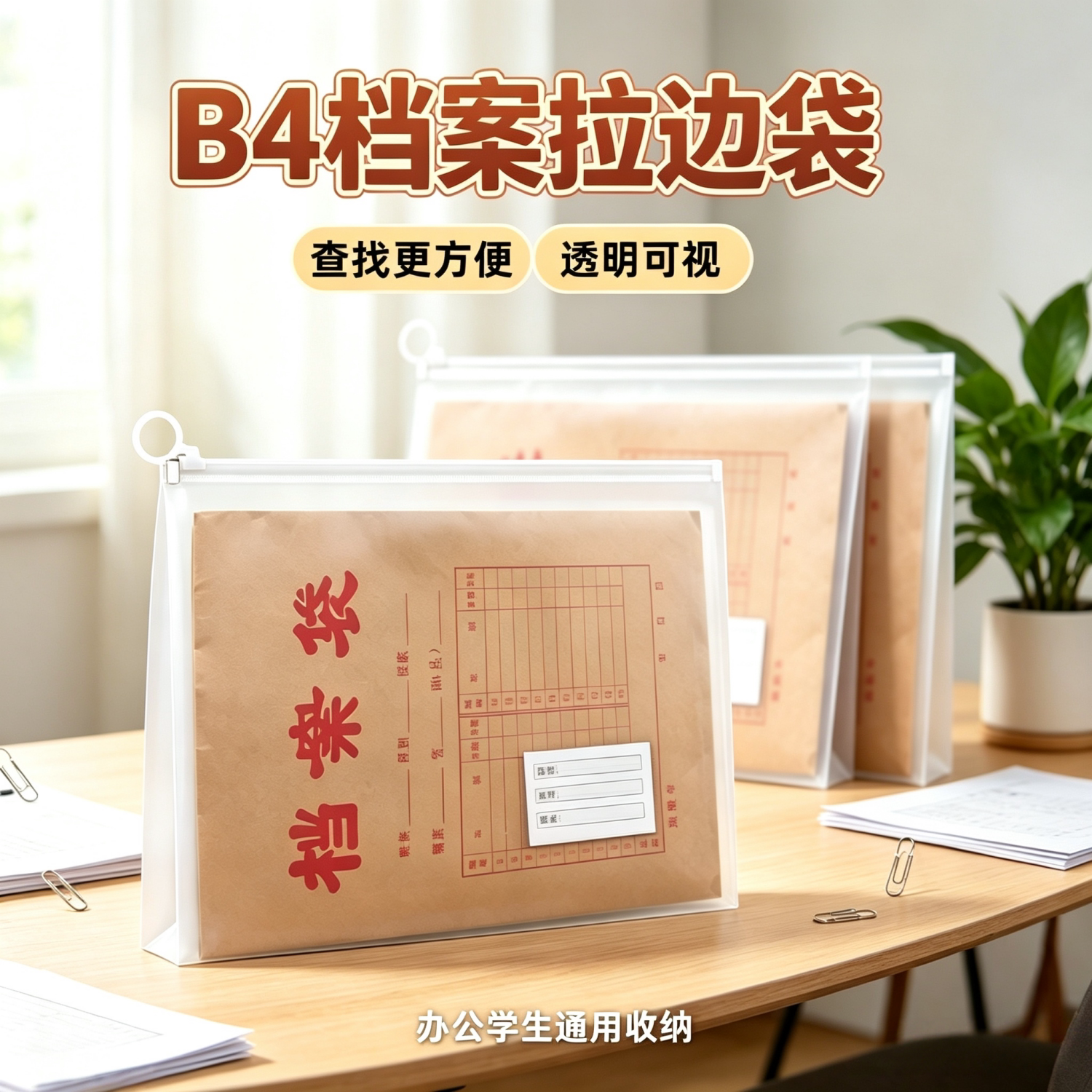 B4加厚防水防尘大容量档案袋