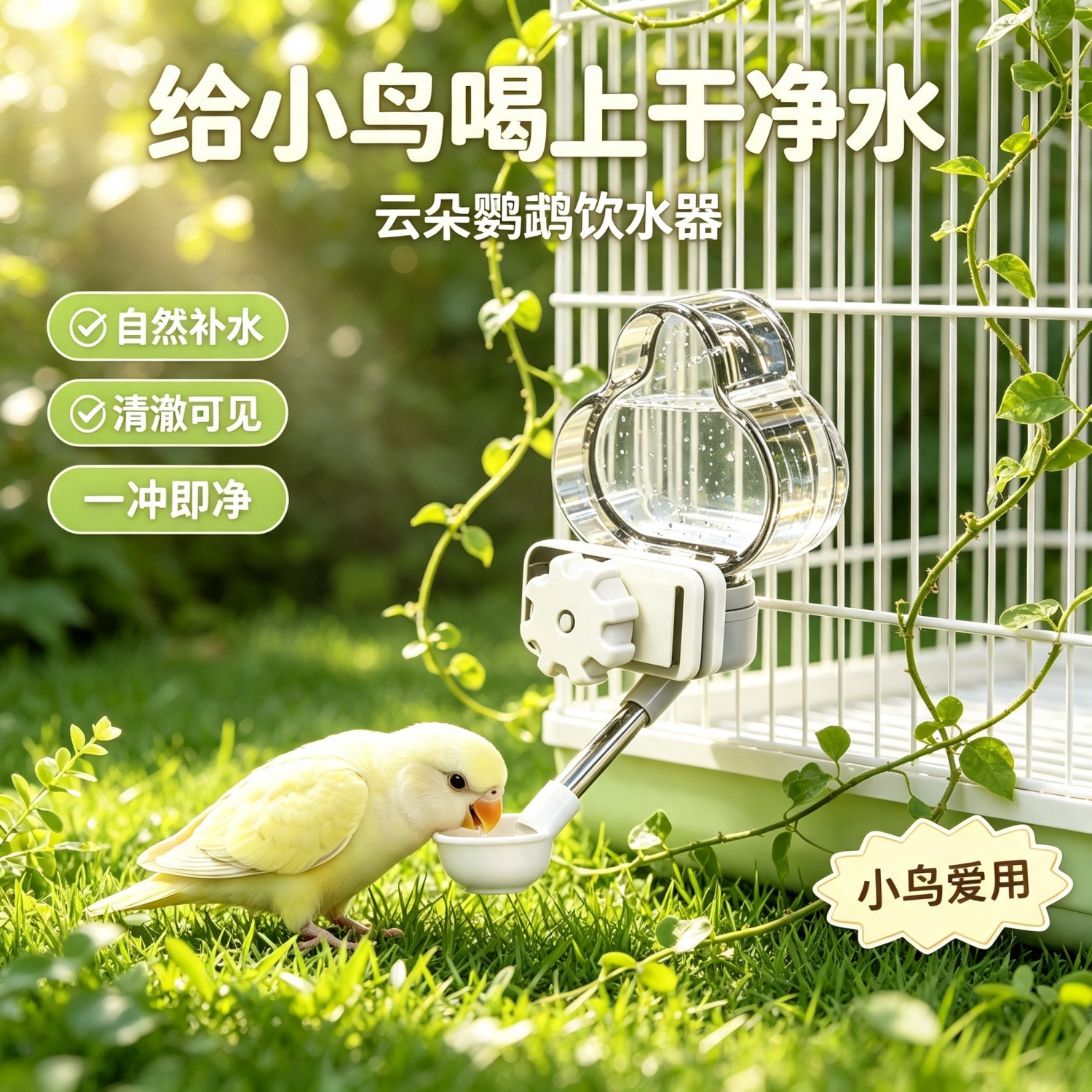 宠帮仕鹦鹉鸟笼自动喂食饮水器