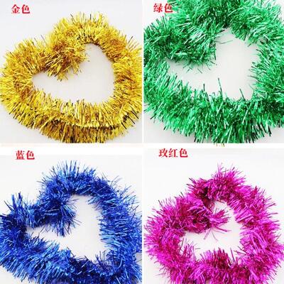2m Metallic Foil Star Rattan Tinsel Christmas Tree Garland