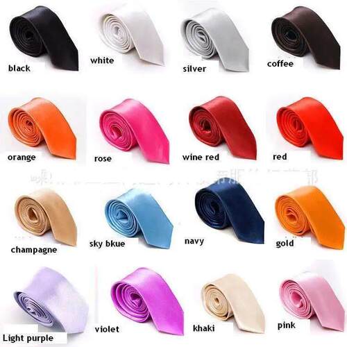 Mans Accessories Slim Skinny Tie for Men Jacquard Woven Soli