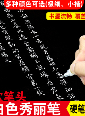 白色秀丽笔极细小楷中楷软笔尖硬笔尖红色蓝色橙色金色银色秀丽笔可选硬笔书法作品创作专用笔