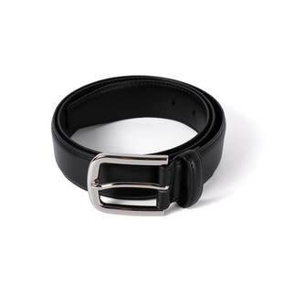 复古精致基础方扣腰带 头层牛皮真皮极简百搭黑色皮带 1747 经典