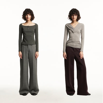 1747 空气棉西裤 极简显瘦廓形百搭休闲针织卫裤