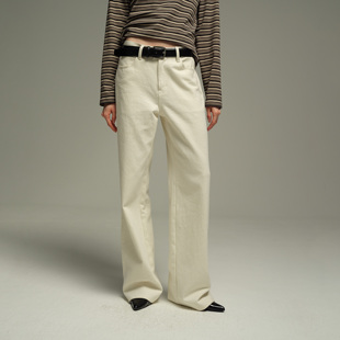 中腰修腿显瘦直筒休闲裤 _全棉暗提花極简经典 百搭神裤 1747