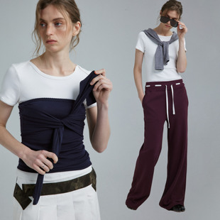 1747「奥地利兰精天丝羊毛」 多种穿法_假两件绑带裹胸小披肩吊带