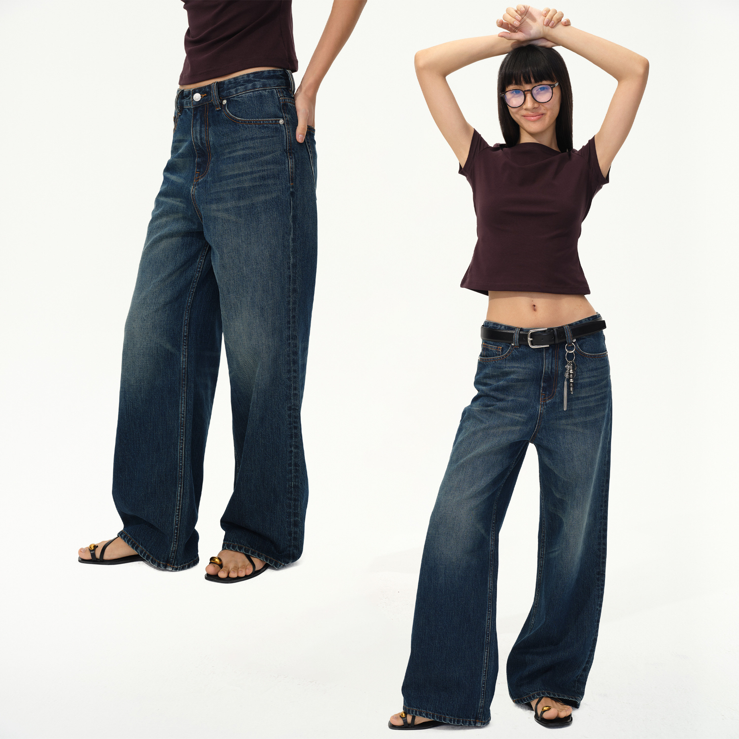 1747 复古重磅靛蓝水洗 低腰宽松直筒中性百搭牛仔裤,女装/女士精品,牛仔裤,淘宝优惠券,粉丝福利购,淘宝优惠卷