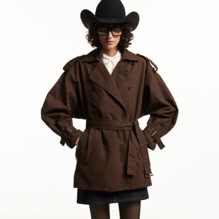 ｜复古做旧双排扣高级风衣外套 松弛老钱蝙蝠袖 1747 温布尔登